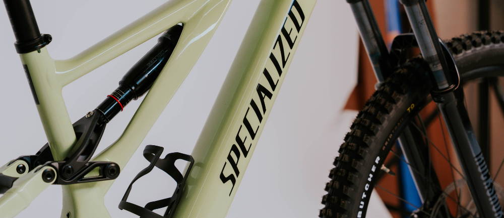 A closeup of a Specialized MTB