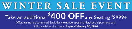 Winter Patio Furniture Sale - Save $400 off any seating set $2999+