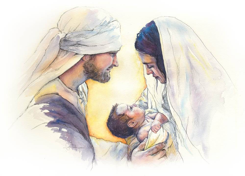 LDS art painting of the holy family. 