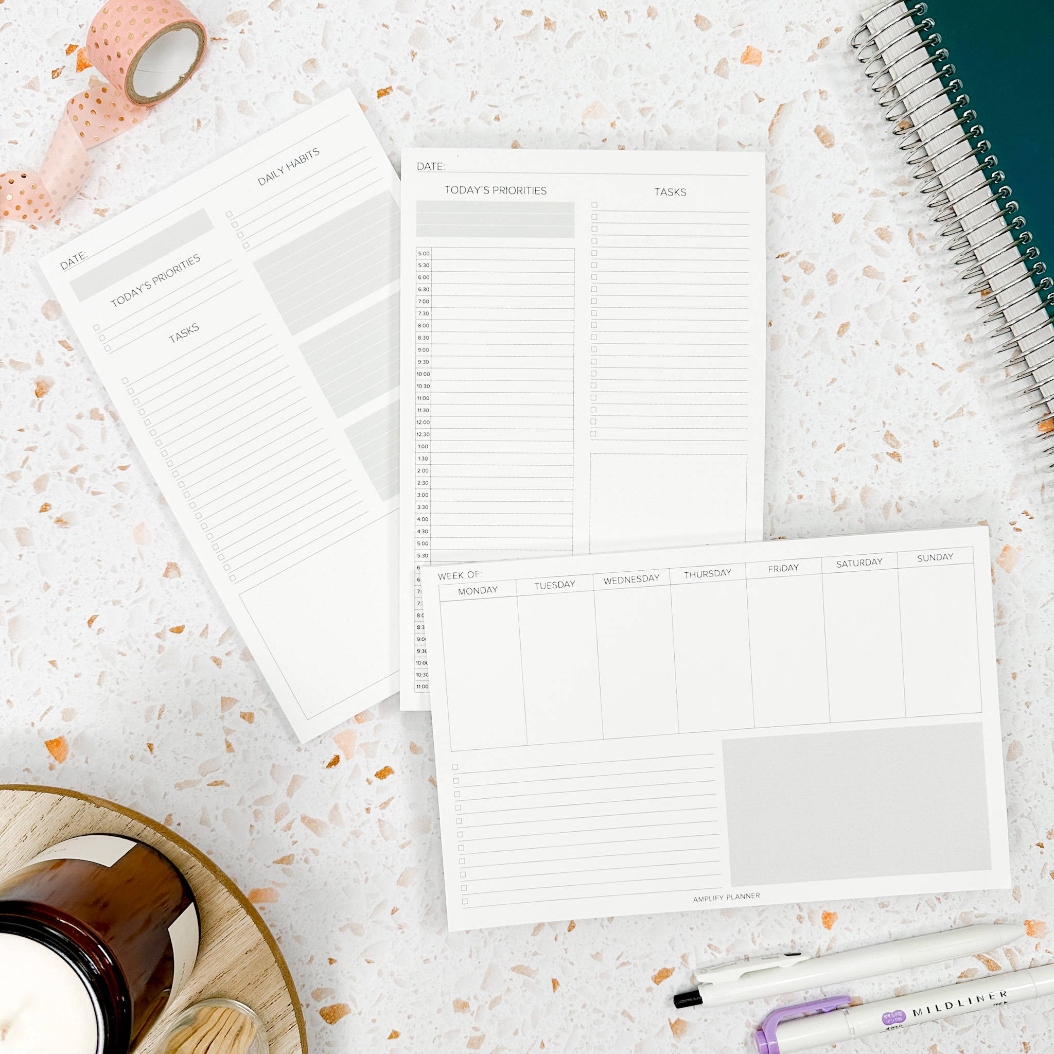 amplify planner 2025 daily planner in purple