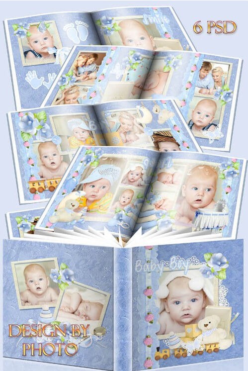 Фотошоп фотокнига для новорожденного мальчика - наш сын
