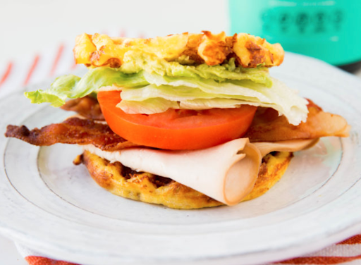 Chaffle BLT Sandwich With Turkey