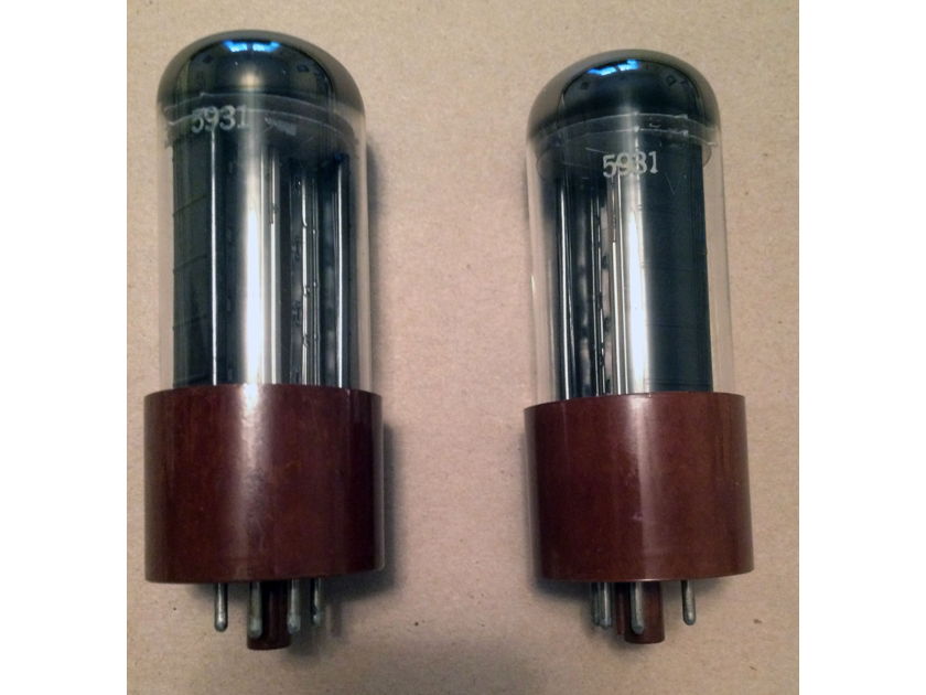Beautiful, closely matched pair of vintage 1950s Sylvania 5931 (5U4WGA) Rectifiers; superb sound; OVER 75% off retail!!!