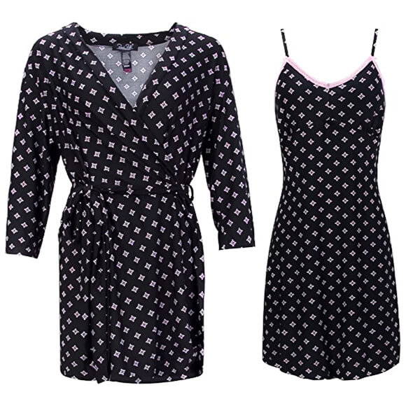 2 Pack Robe & Chemise Sleep Set