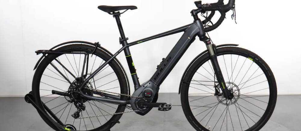 A dark gray Bulls Grinder Evo electric road bike