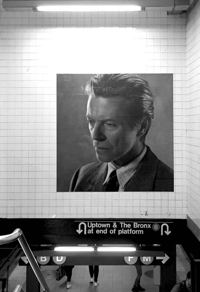 David Bowie is Here subway exhibit