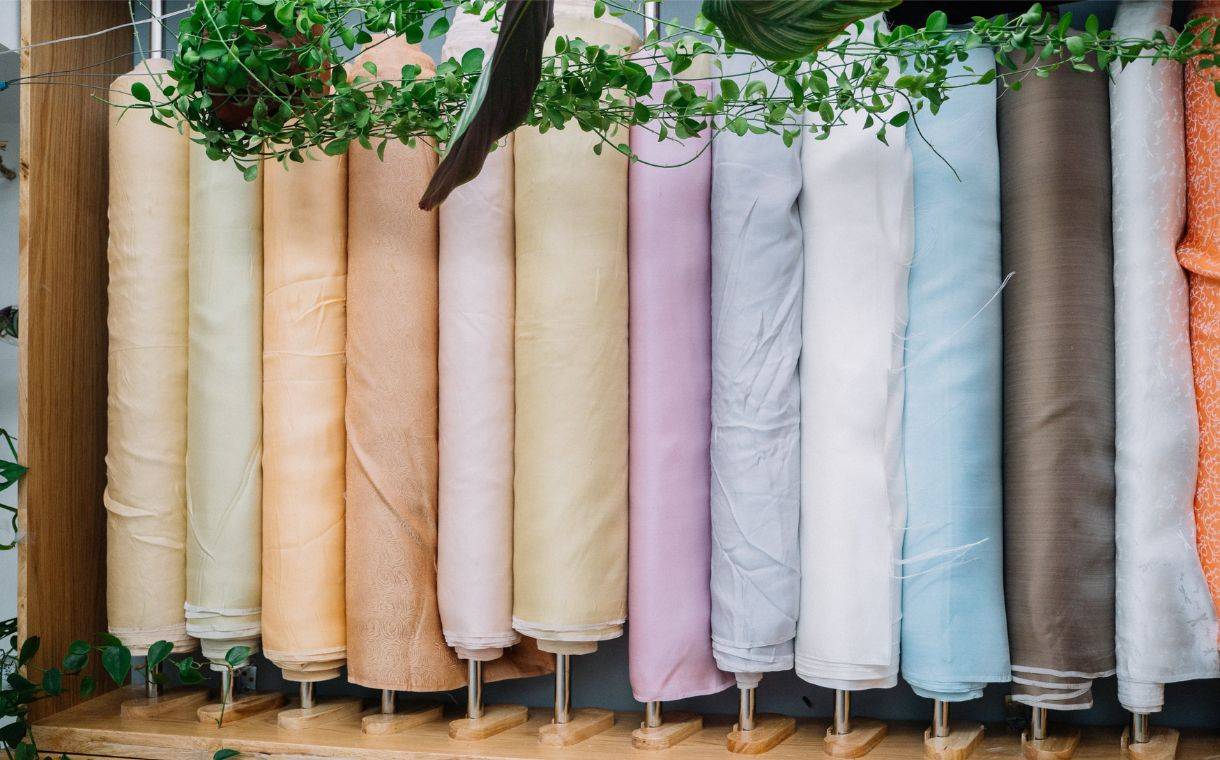 silk fabrics in different colours