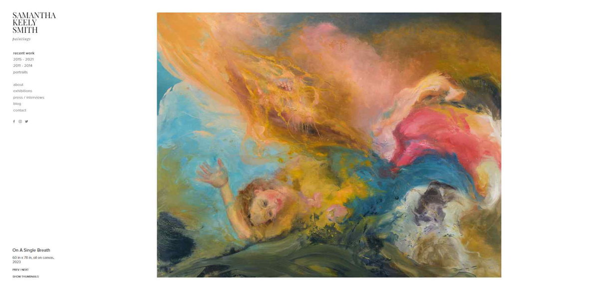 Screenshot of Samantha Keely Smith, from the digital portfolio examples collection.