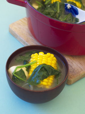 Spinach Soup with Fish Balls Recipe