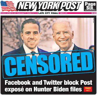NY Post expose blocked and buried by liberal Big Tech