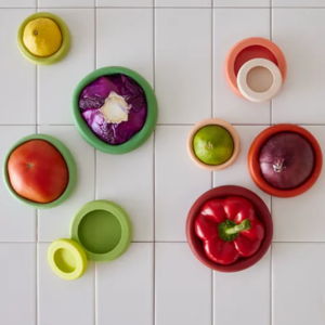 Food Huggers Essential Reusable Silicone Food Savers, Set of 10