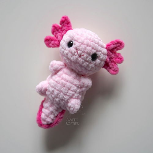 NO-SEW Axolotl-haaktutorial · Eenvoudig, snel en beginnersvriendelijk gratis Amigurumi-poppenpatroon!