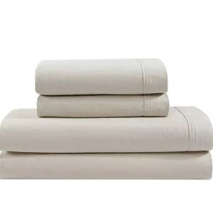 Cotton Solid 4 Piece Sheet Set, King - Light Beige