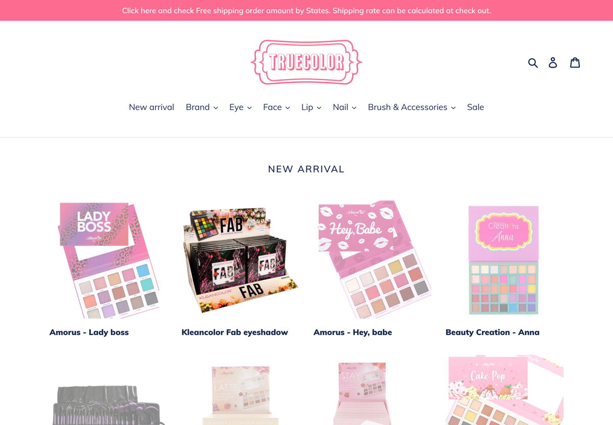 Screenshot of Truecolor, from the beauty websites collection.