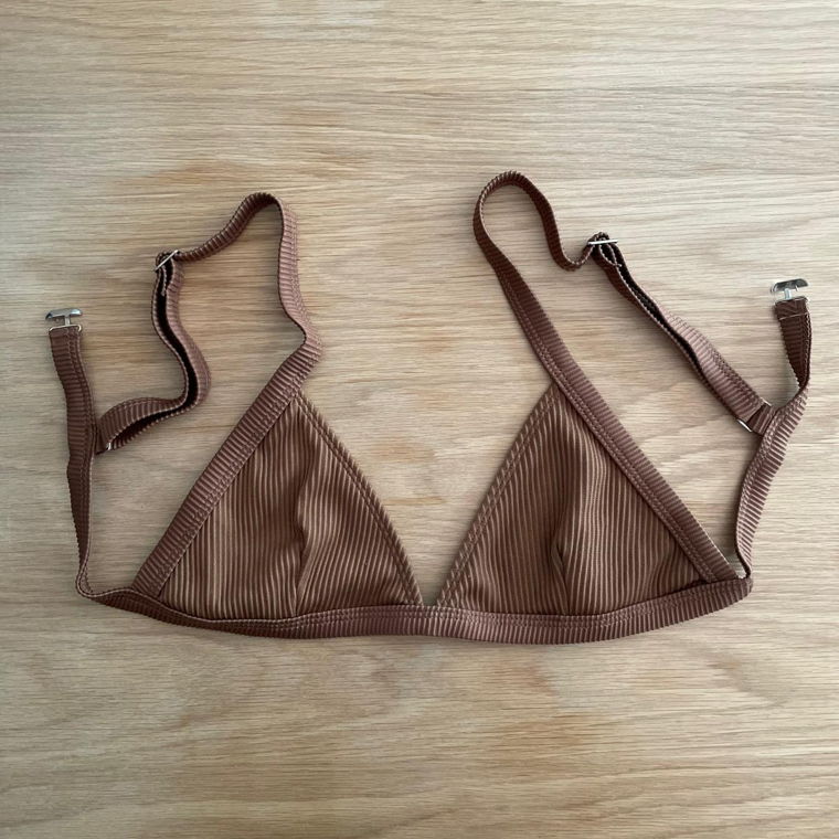 Brown bikini top