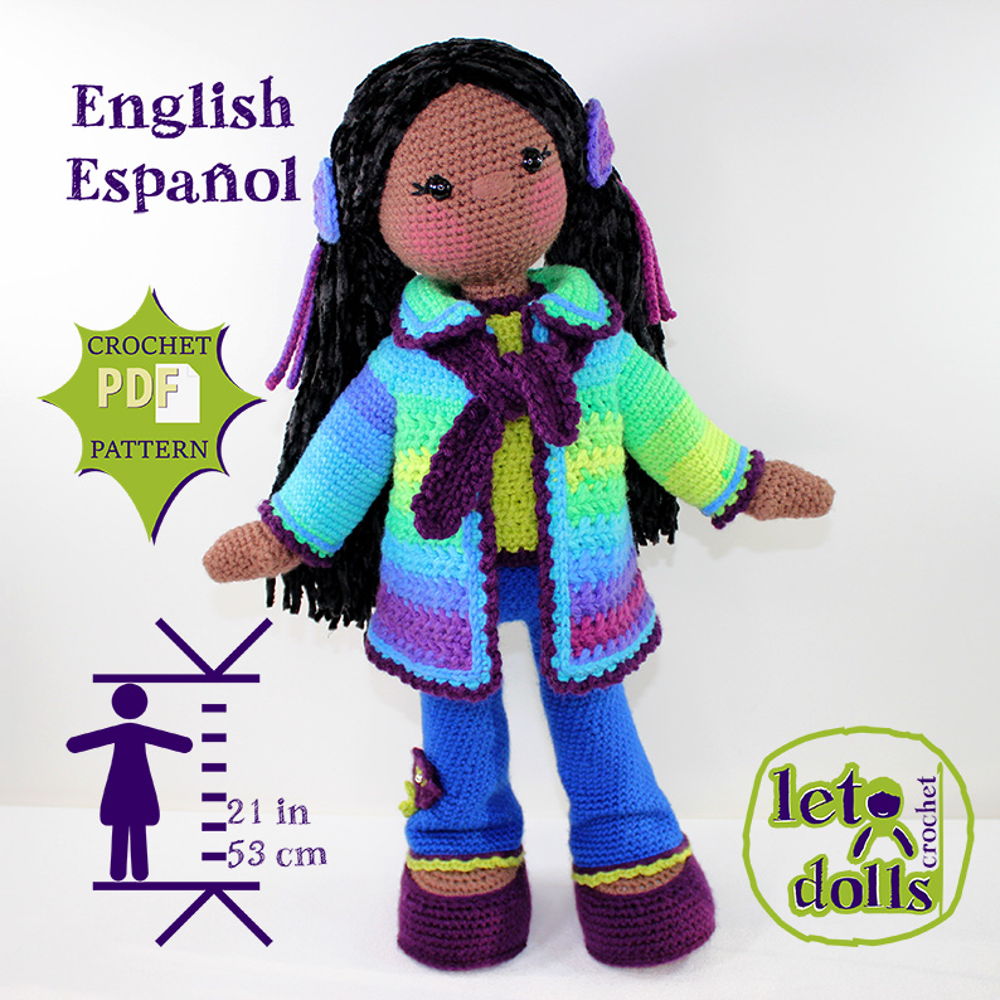 Lily Large Crochet Doll Pattern, 21"/53cm Tall, Amigurumi
