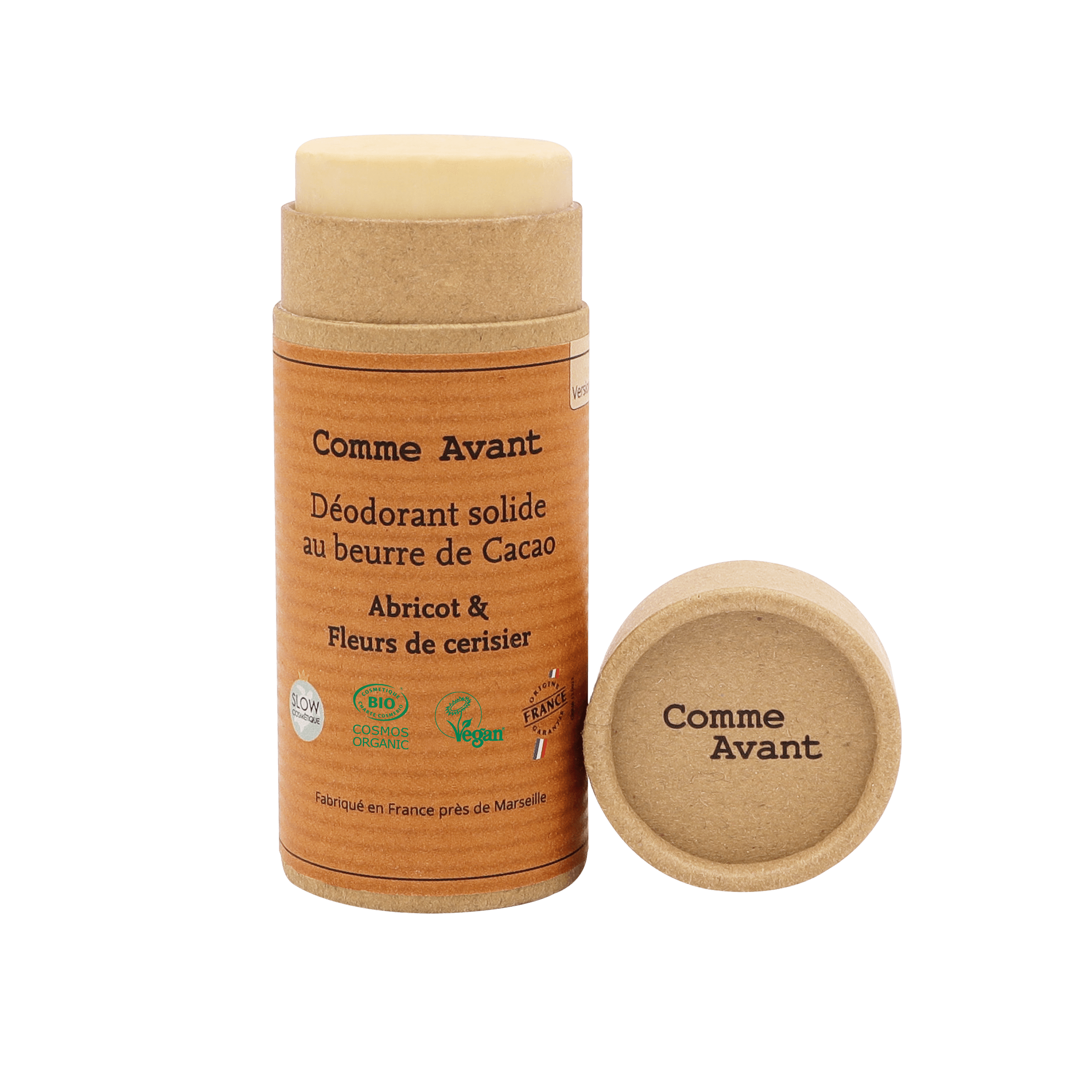 Déodorant solide au beurre de cacao parfum citron et bergamote