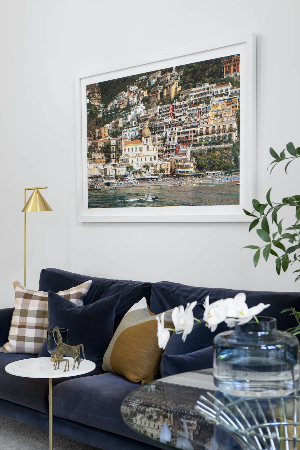 Photography of a Positano landscape in a living room