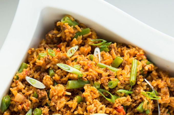 Beef and Tomato Rice Casserole