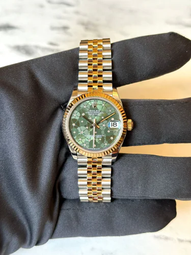 Rolex Datejust Green Floral Dial Jubilee