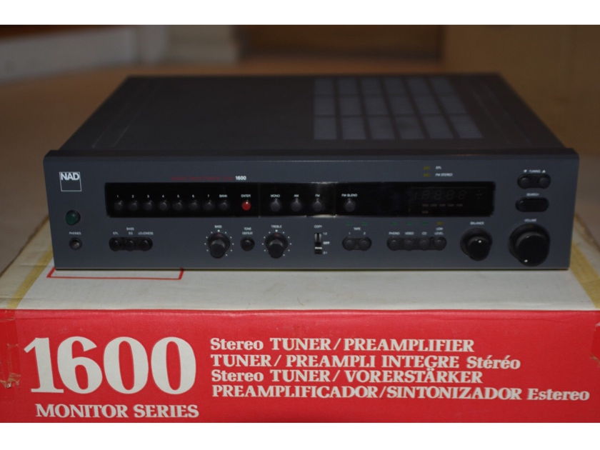 NAD 1600 Preamp Tuner with Remote Control, box, manual. MINT