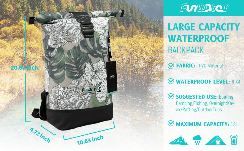 Funwater large capacity waterproof backpack