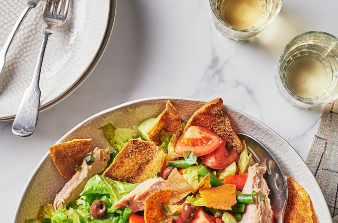 Nicoise-Style Salad with Spicy Pita