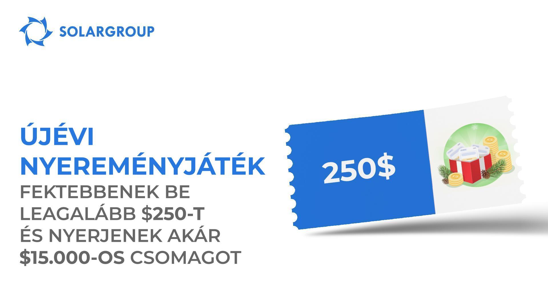 SOLARGROUP újévi nyereményjáték $25.000-os nyereményalappal