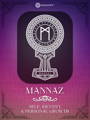 Mannaz Rune Meaning with design by Occultify. Rune of protection, safety and defense. Purple and pink background with lightly overlayed runes and ornate border.