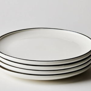Dansk Kant Porcelain Dinner Plates (black/white)