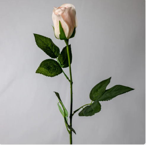 Light Pink Real Touch Open Bud Rose - Realistic Artificial Flowers - Image 3