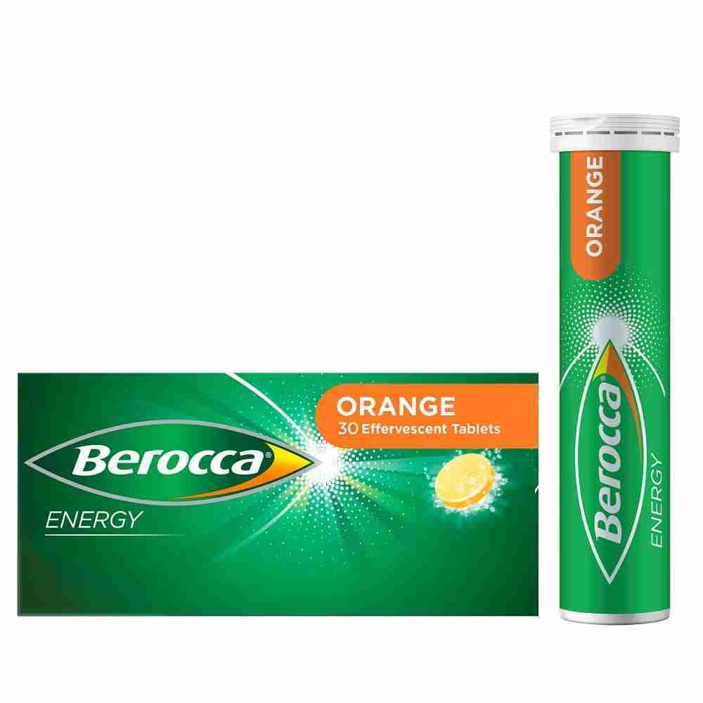 Berocca Energy Vitamin B & C Orange Flavour Effervescent Tablets 30 Pack