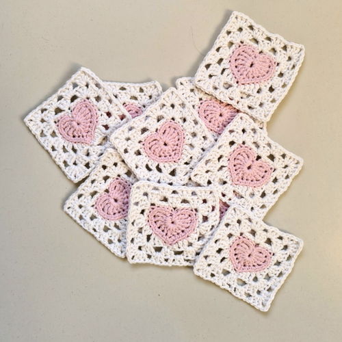 Haakpatroon Granny Square met hartje