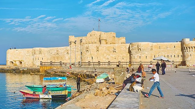 Citadel of Qaitbay from the harbour, Alexandria, Egypt