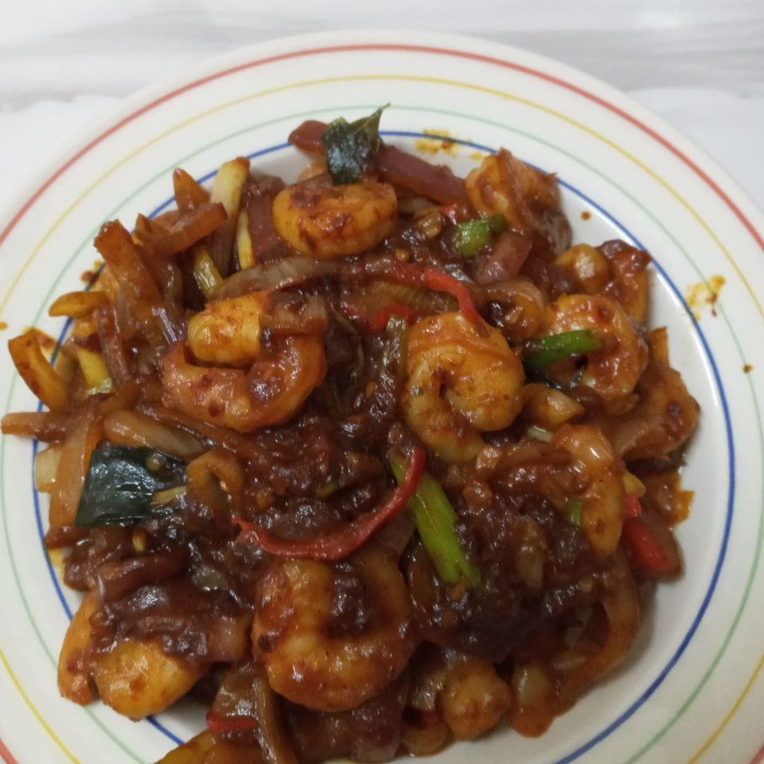 Kam heong prawns 🍤 🤗so addictively yummy 😋