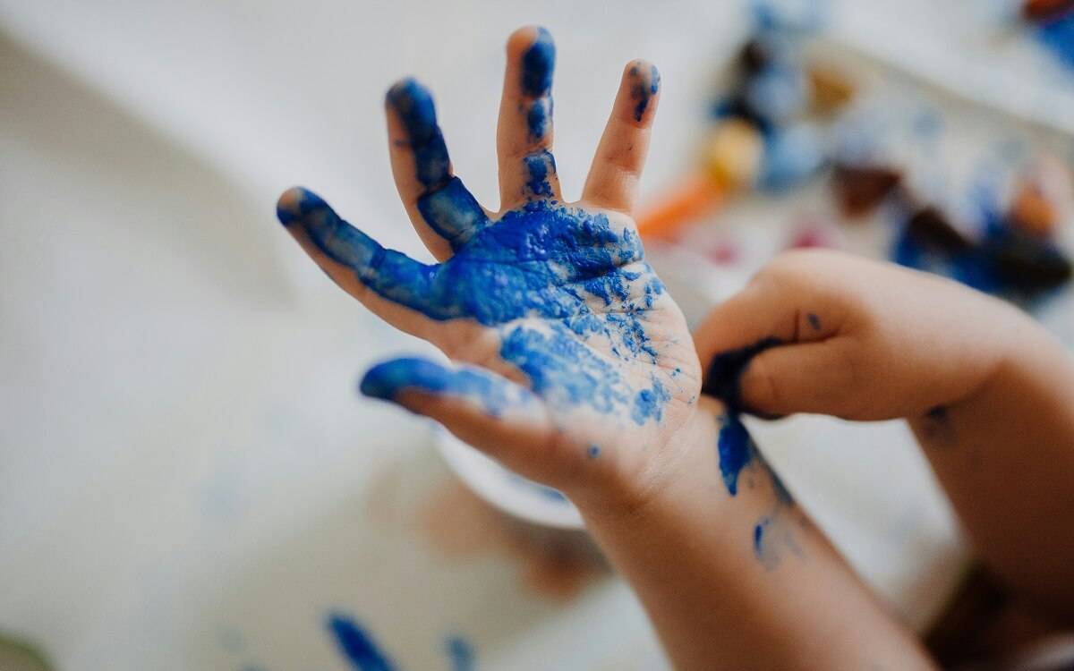 Handabdruck-Kunst zum Vatertag