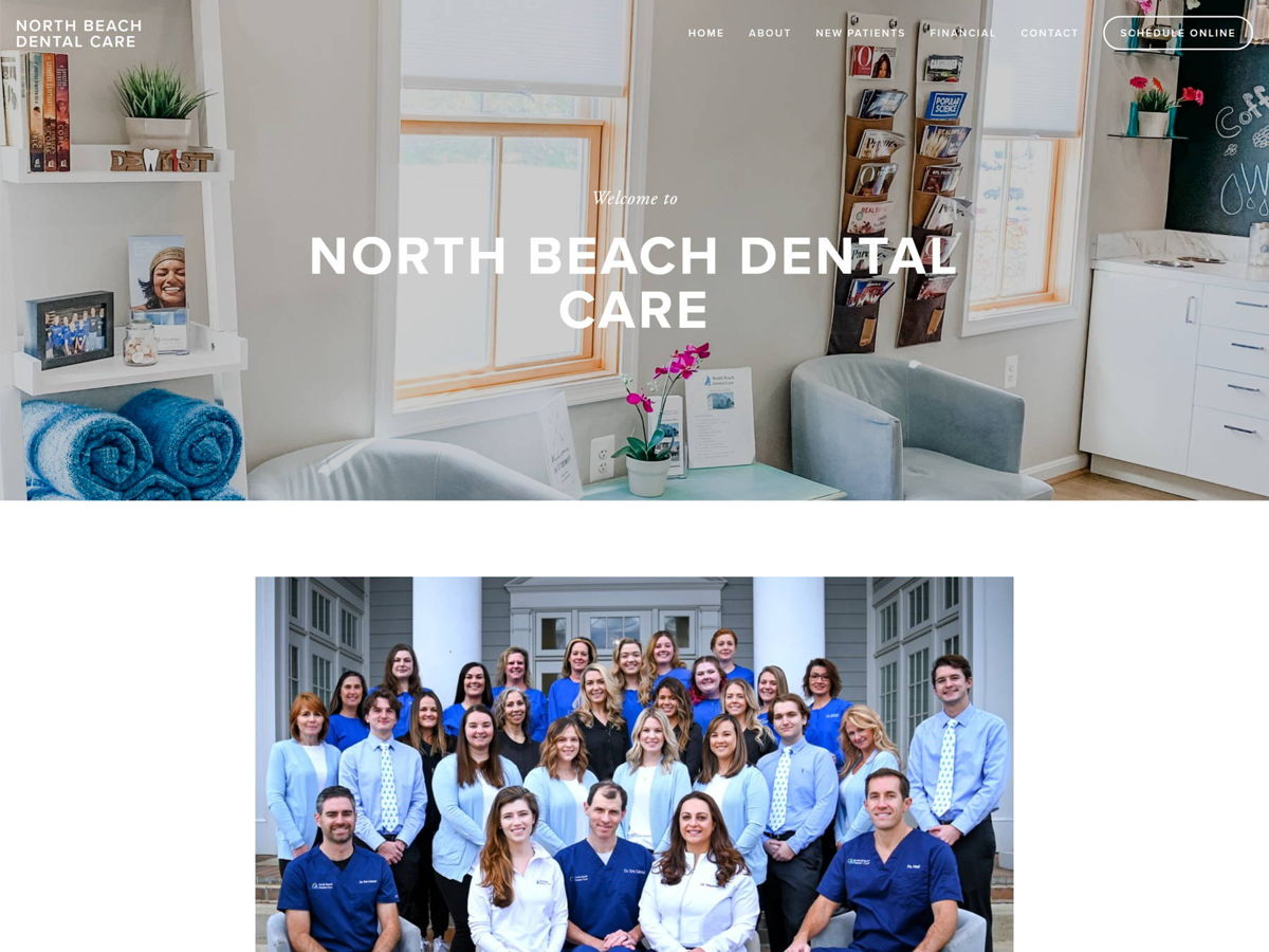 Screenshot of North Beach Dentist, from the service websites collection.