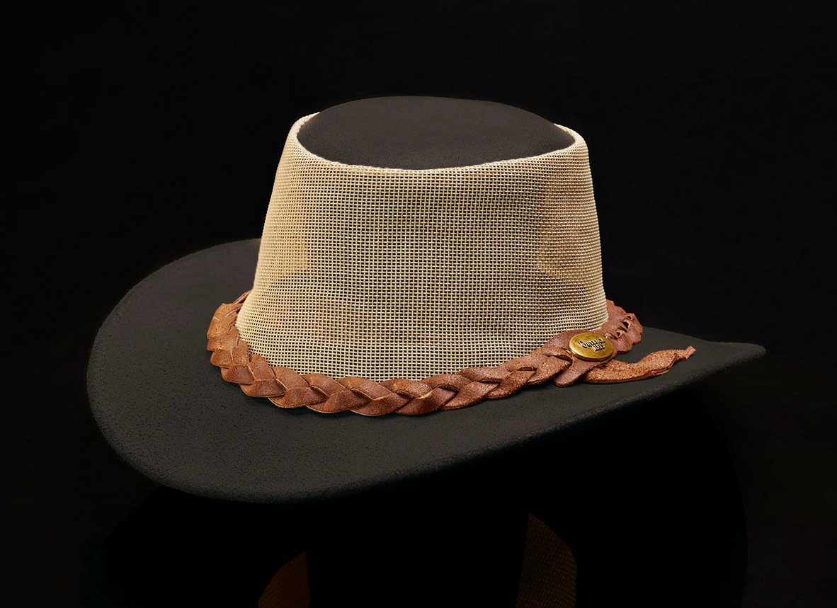 Outback Canvas Mesh Hat Black