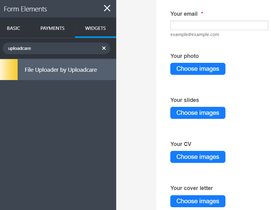 Multiple Uploadcare File Uploaders in Jotform