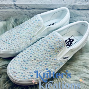 Custom Pearl Embellished Classic Slip on Shoes Wedding Kritters Kreations - Etsy