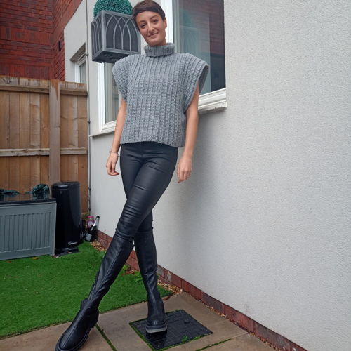 Haakpatroon: Boxy vest met mouwen
