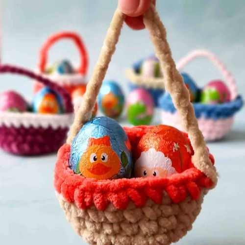 Easy Mini Easter Basket Crochet Pattern