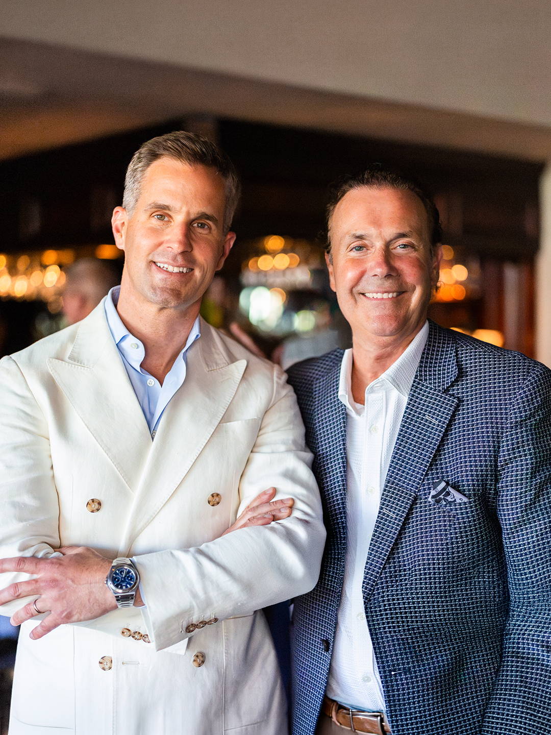 Breitling Superocean Heritage Event IWC CEO Christoph Grainger-Herr with BJ NIchols during a VIP dinner event