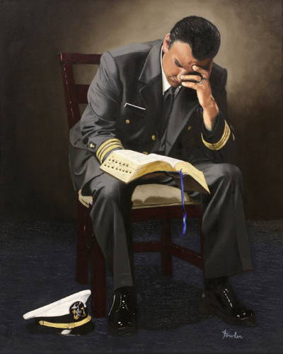 Marines official reading from the scriptures. 