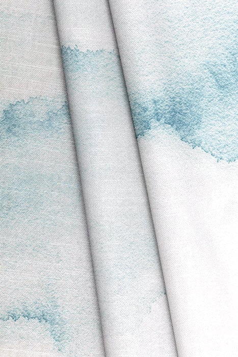 Teal watercolour cloud fabric - Feathr™ | Made by Artists