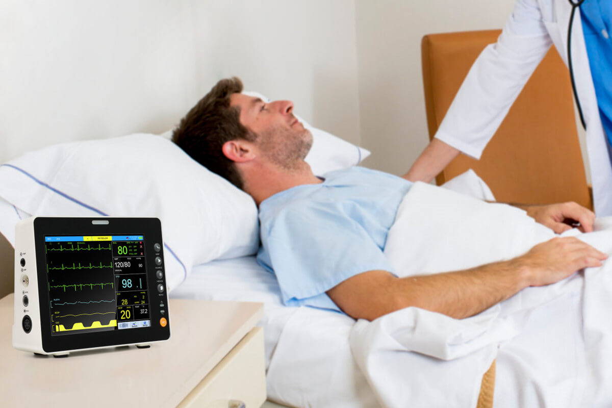 Tragbarer Patientenmonitor mit Touchscreen