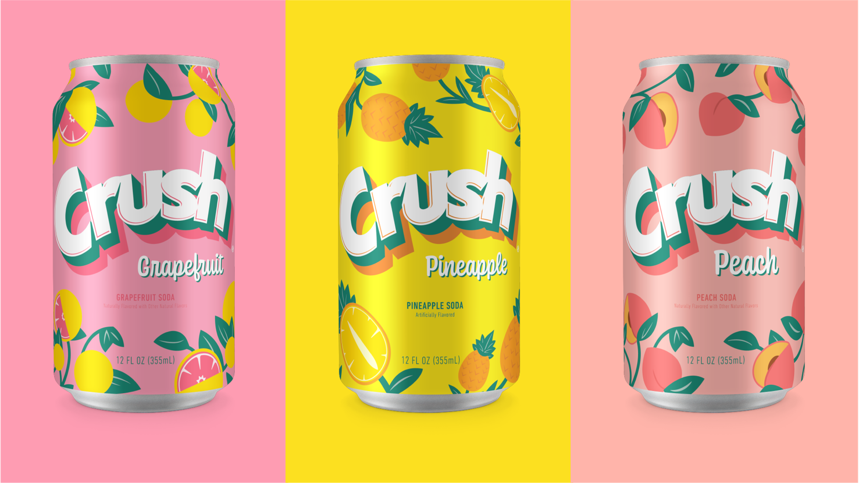 Crush Soda S Refreshingly Fun New Look Dieline Design Branding Packaging Inspiration