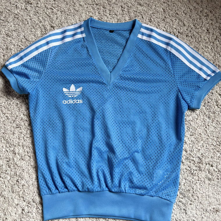 atmungsaktives T-Shirt Adidas In Blau Vintage 