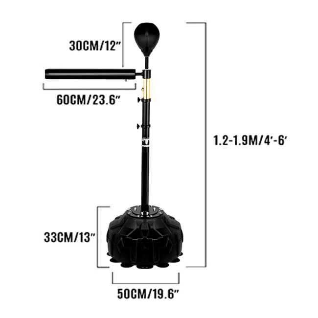 Boxing Speed Trainer Ripid Spinning Bar with Punch Head & Punch Bag