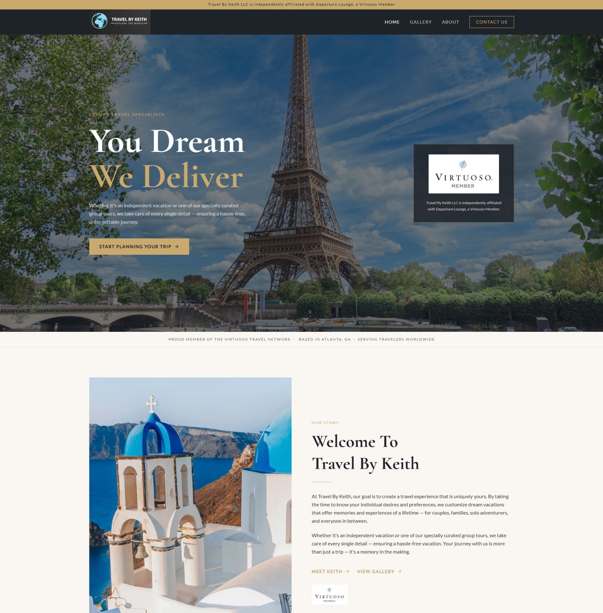 Screenshot of Travel By Keith , from the godaddy airo websites collection.